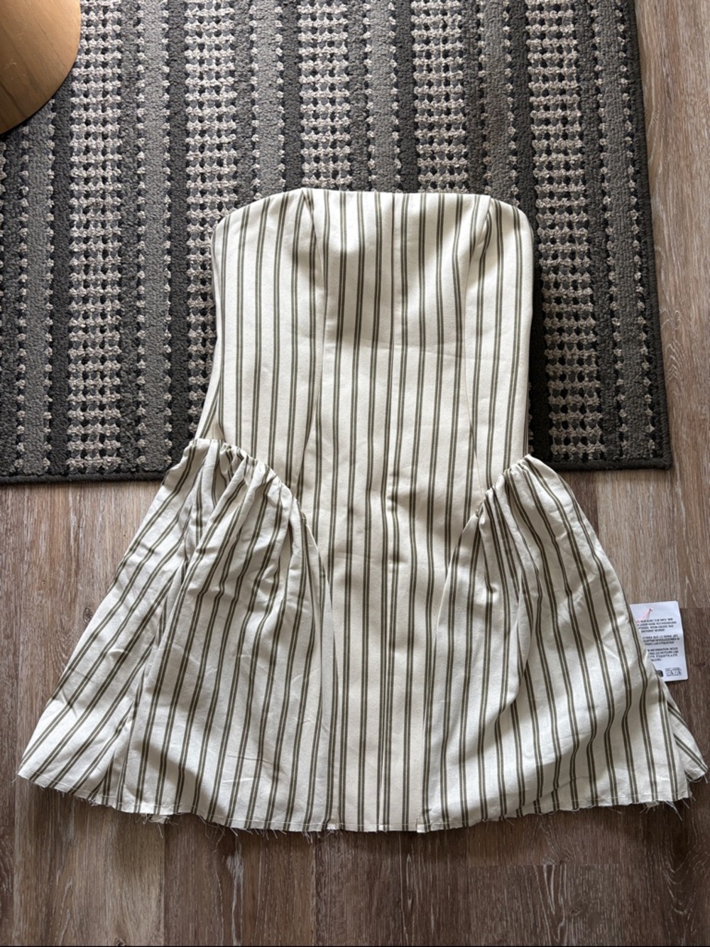 Women’s ASOS Cream and grey Striped Strapless Dress